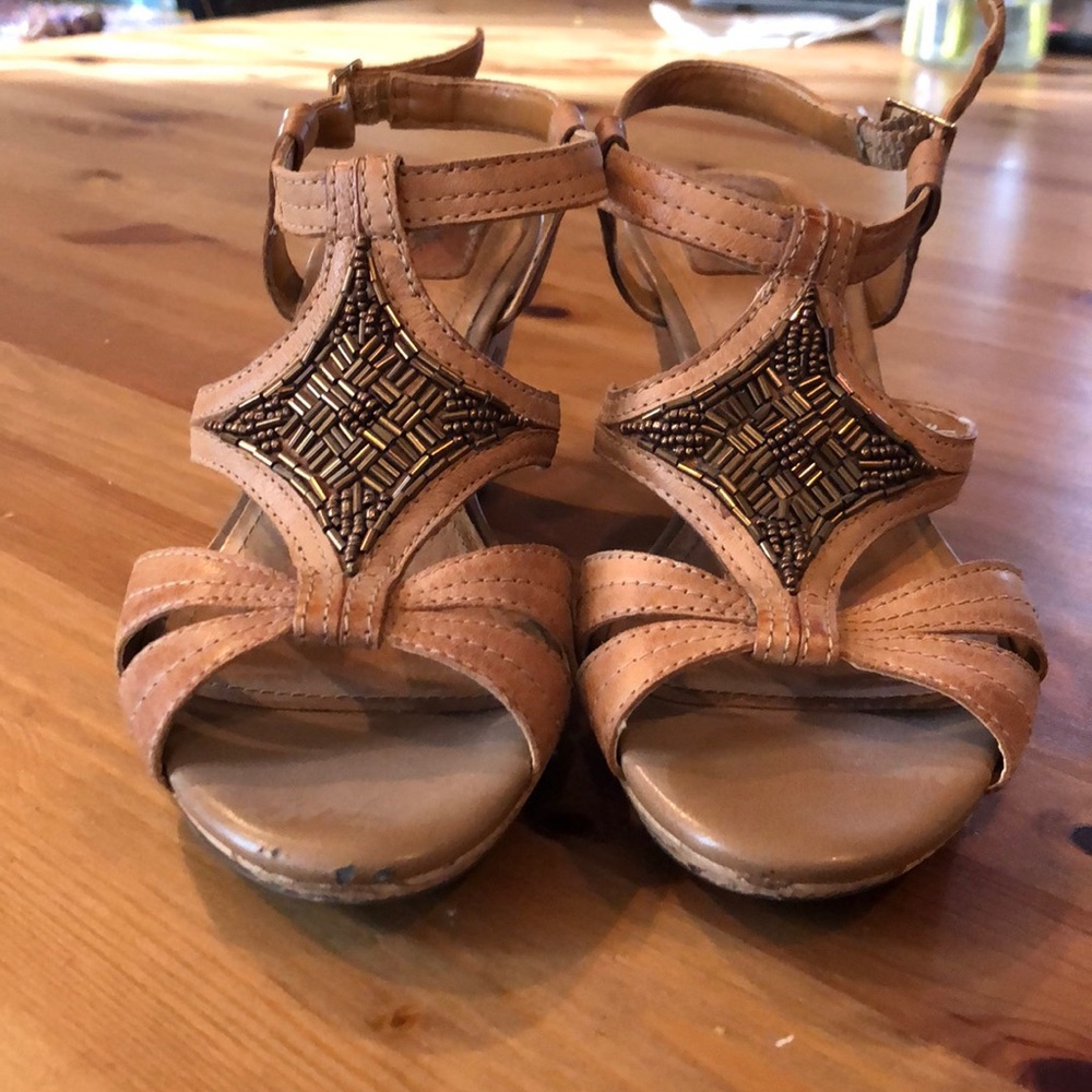 Clark’s beaded wedges